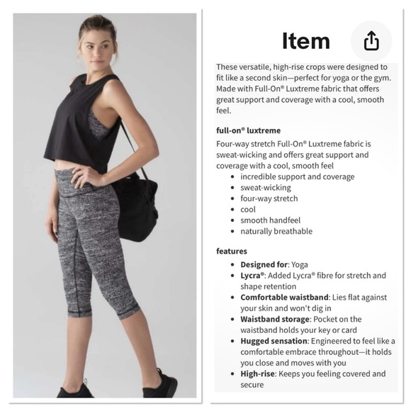 Lululemon 4 Wunder Under 1/2 Tight - Picture 1 of 6